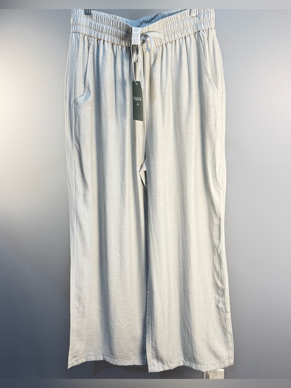 Halara High Wasted Wide Leg Baggy Linen Like Drawstring Relaxed Pants NWT